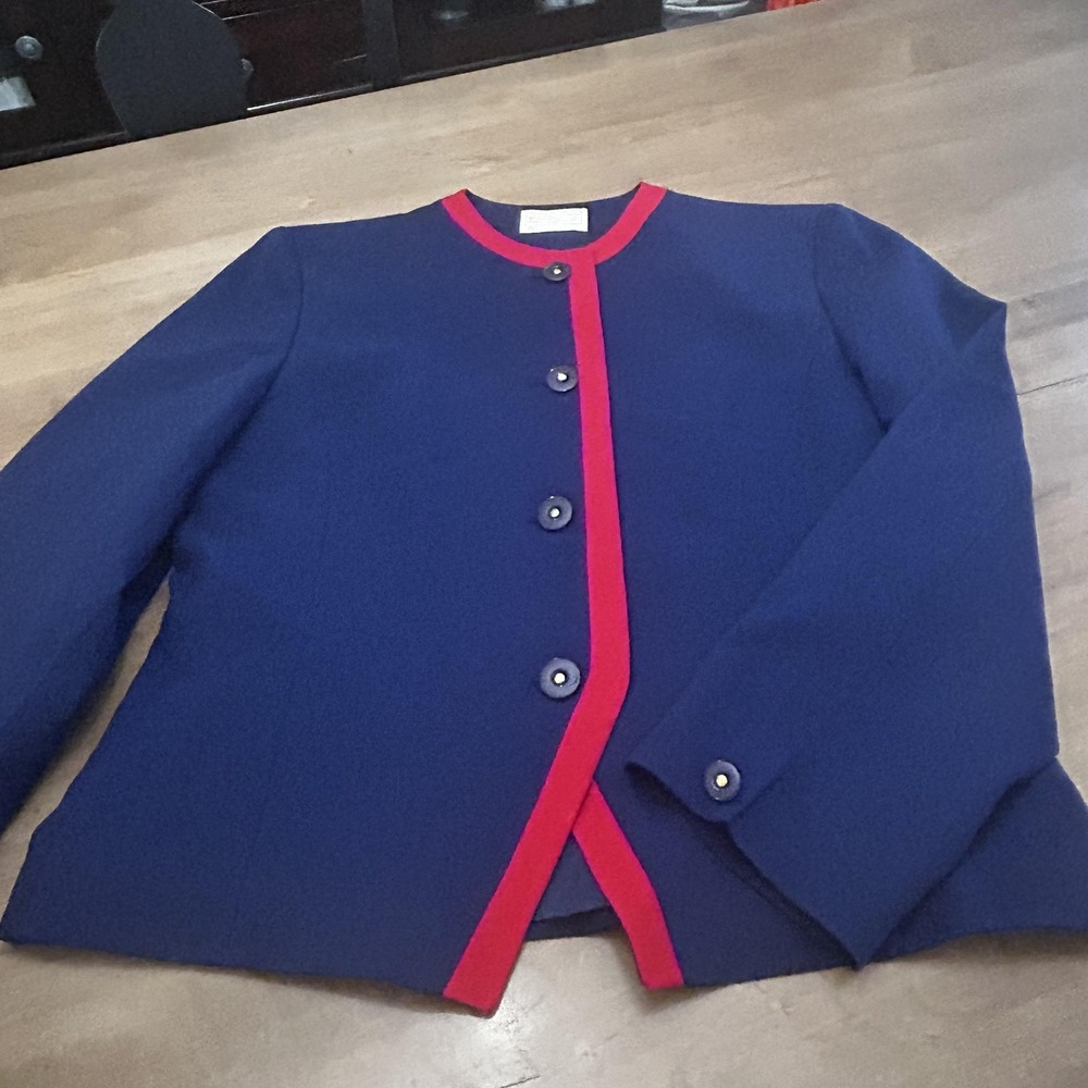 Vintage Pendleton Jacket Womens 14 Wool Blazer Made USA Mod Colorblock 80s